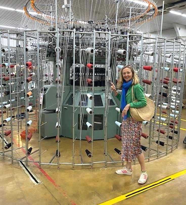 Melissa inside our textiles factory in Portugal