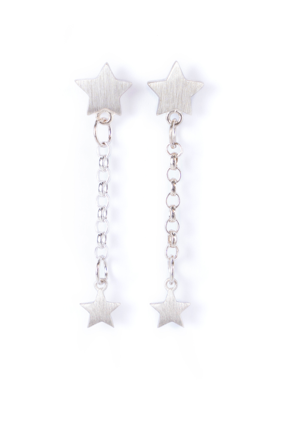 Star Drop Earrings Silver