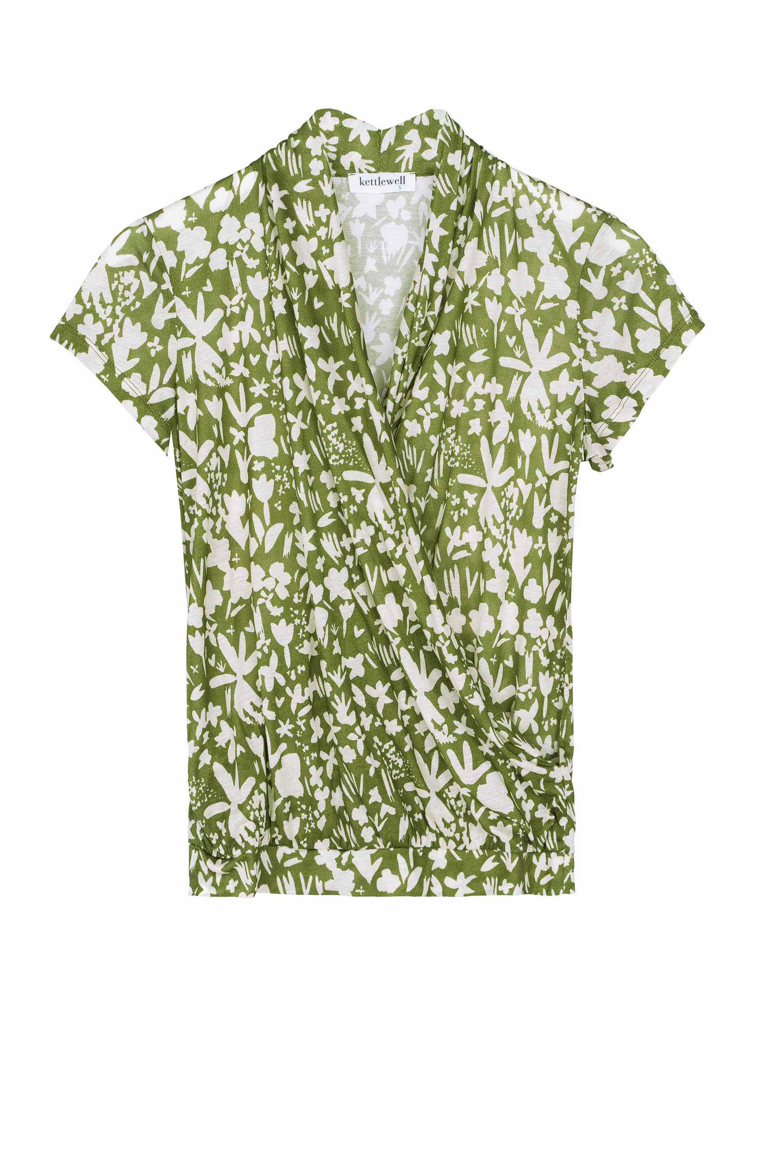 Jigsaw lime leaf outlet silk wrap dress