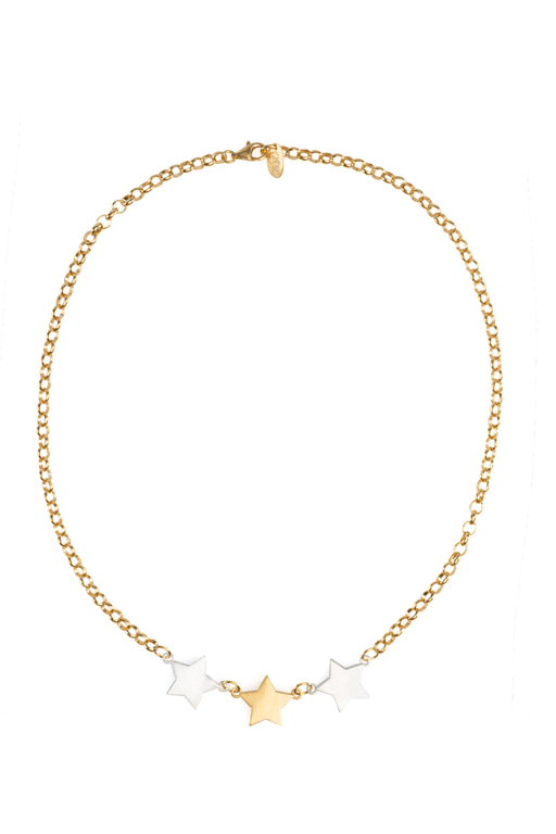 Trio Star Necklace Gold Mix
