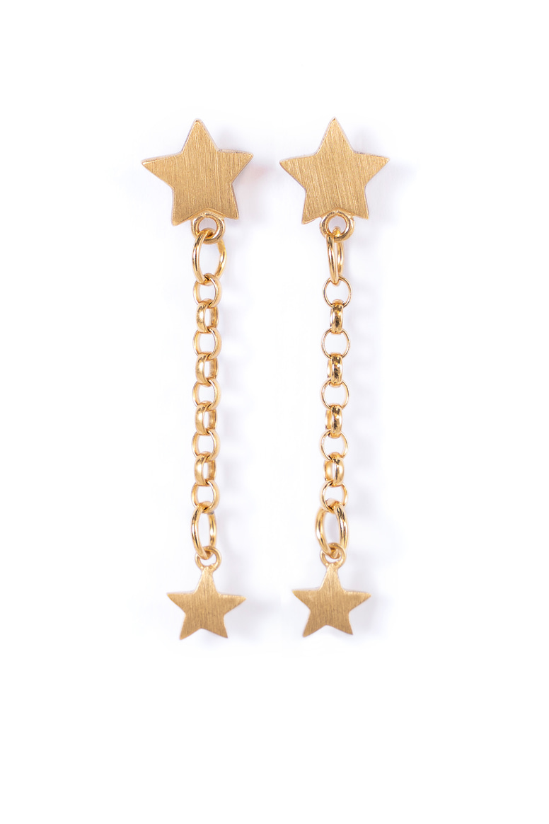 Star Drop Earrings Gold